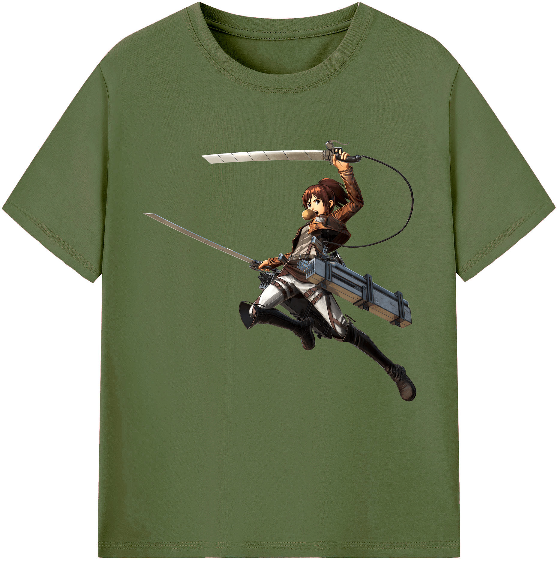 （画像用） 進撃の巨人 サシャ·ブラウス Attack on Titan Sasha Blaus 綿100％半袖Tシャツ（フロントプリント）
